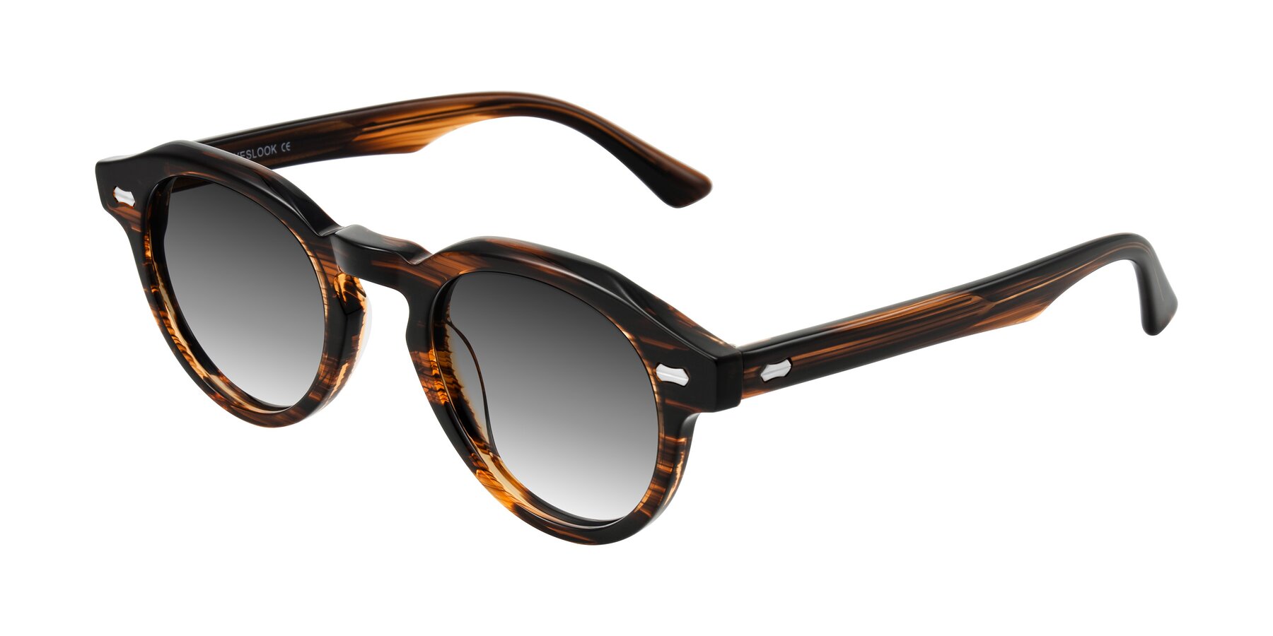 Angle of Aloul in Brown Striped with Gray Gradient Lenses