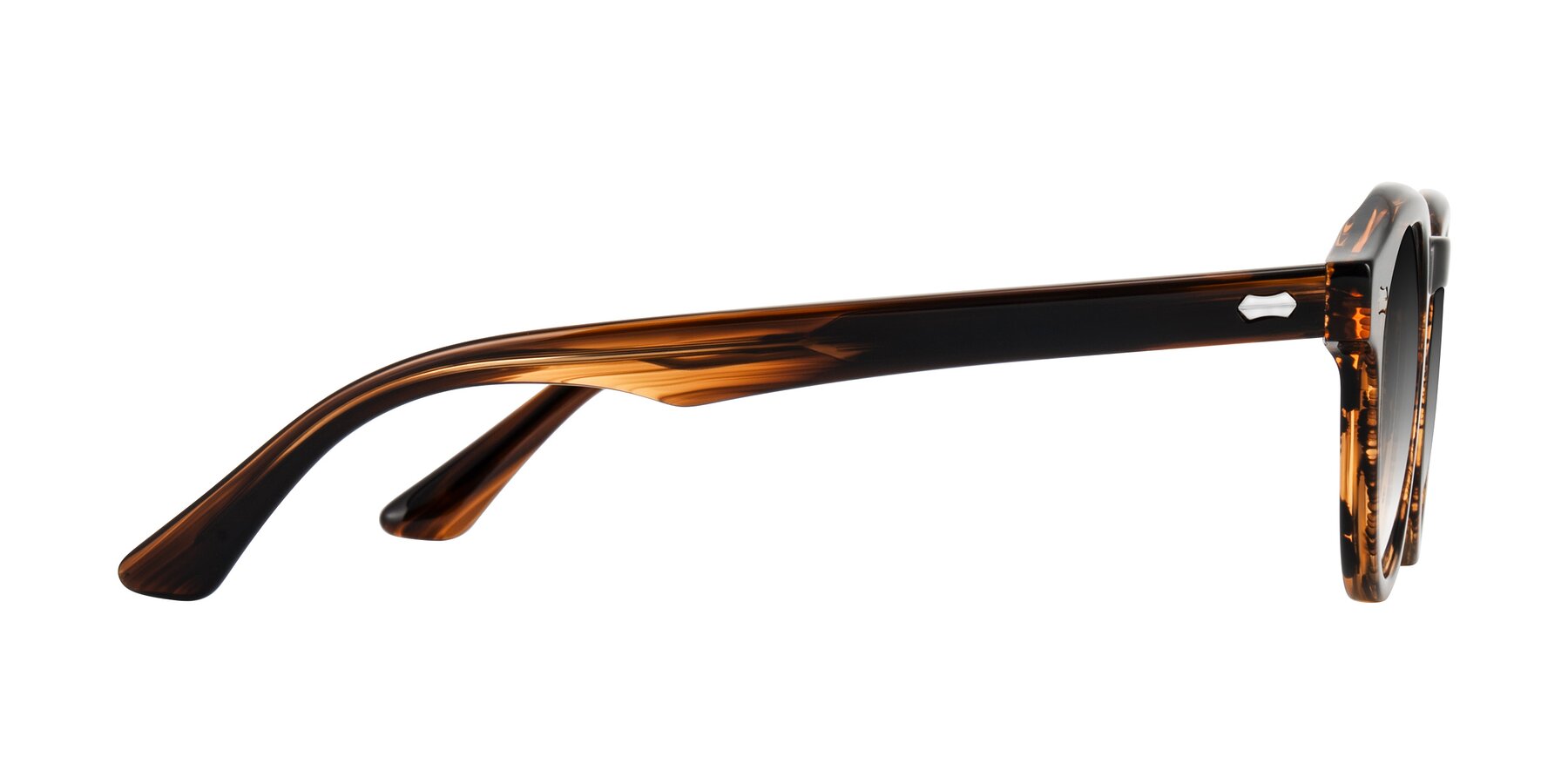 Side of Aloul in Brown Striped with Gray Gradient Lenses