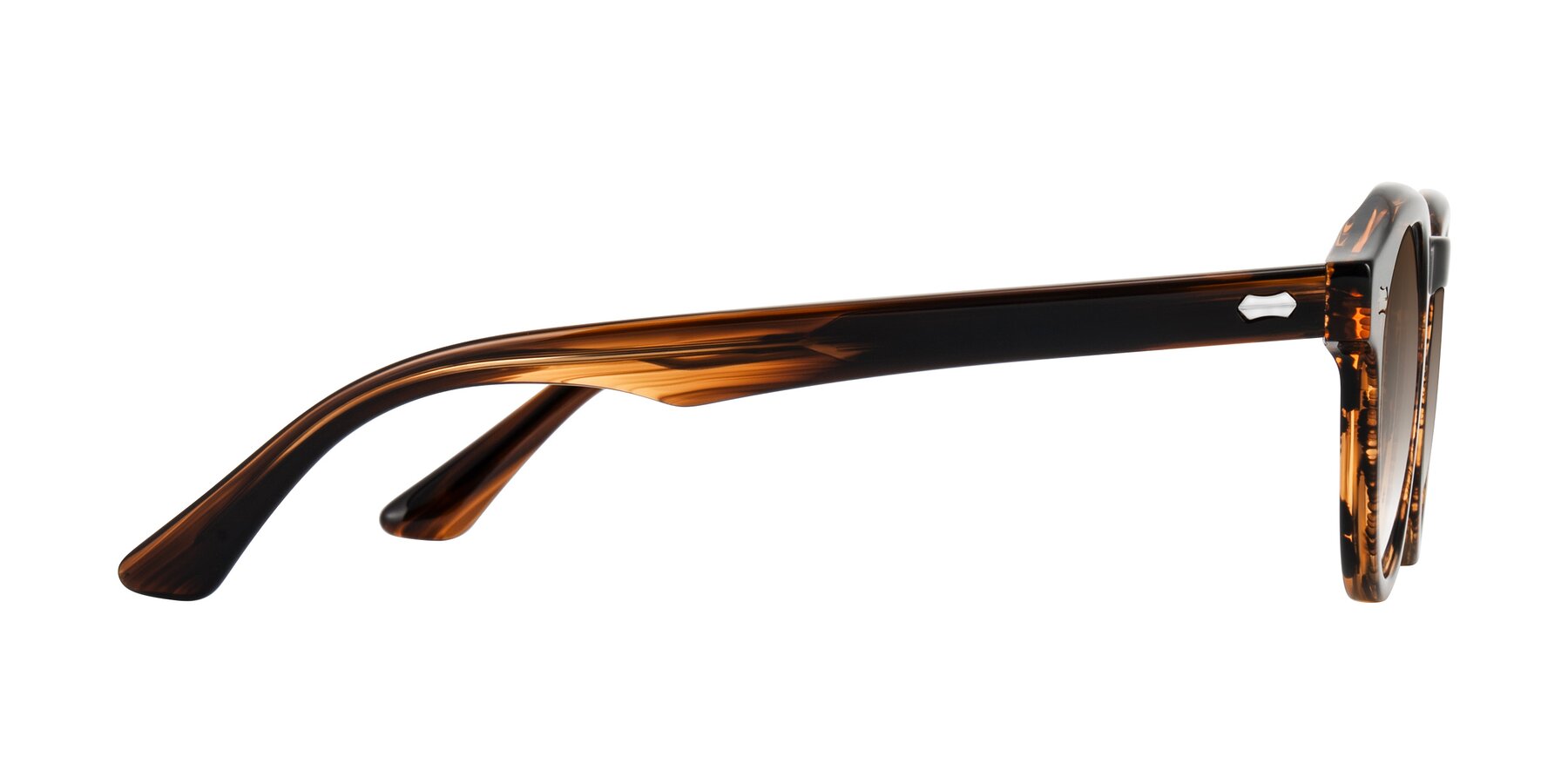 Side of Aloul in Brown Striped with Brown Gradient Lenses