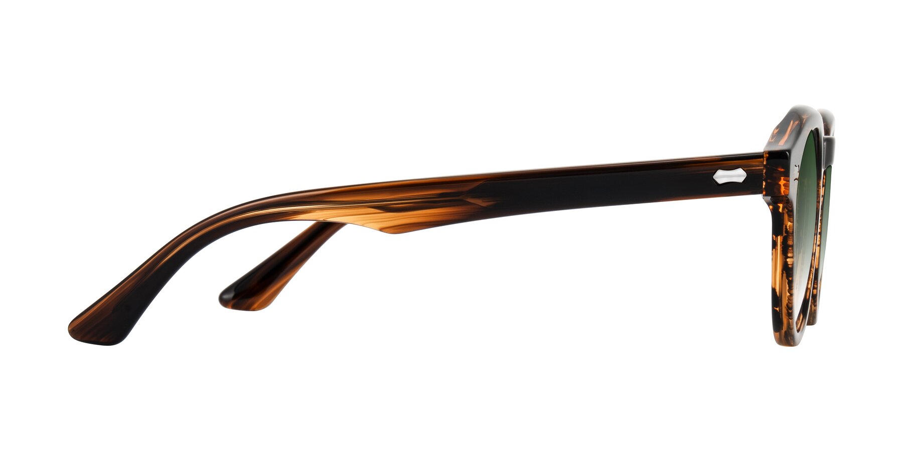 Side of Aloul in Brown Striped with Green Gradient Lenses