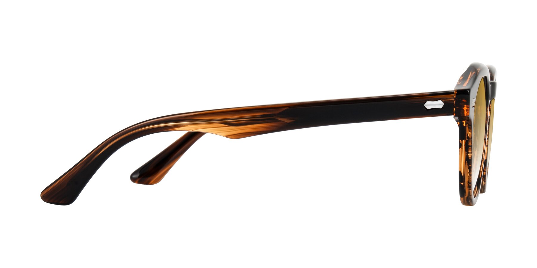 Side of Aloul in Brown Striped with Champagne Gradient Lenses