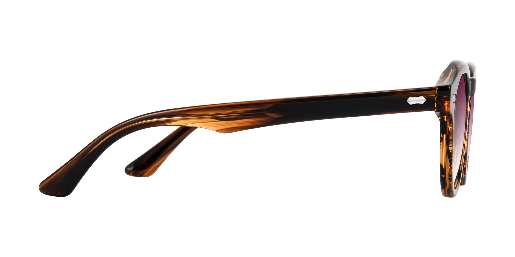 Side of Aloul in Brown Striped with Wine Gradient Lenses