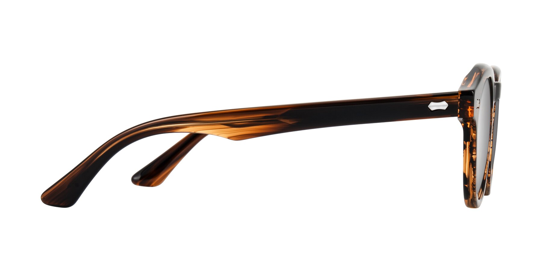 Side of Aloul in Brown Striped with Silver Mirrored Lenses