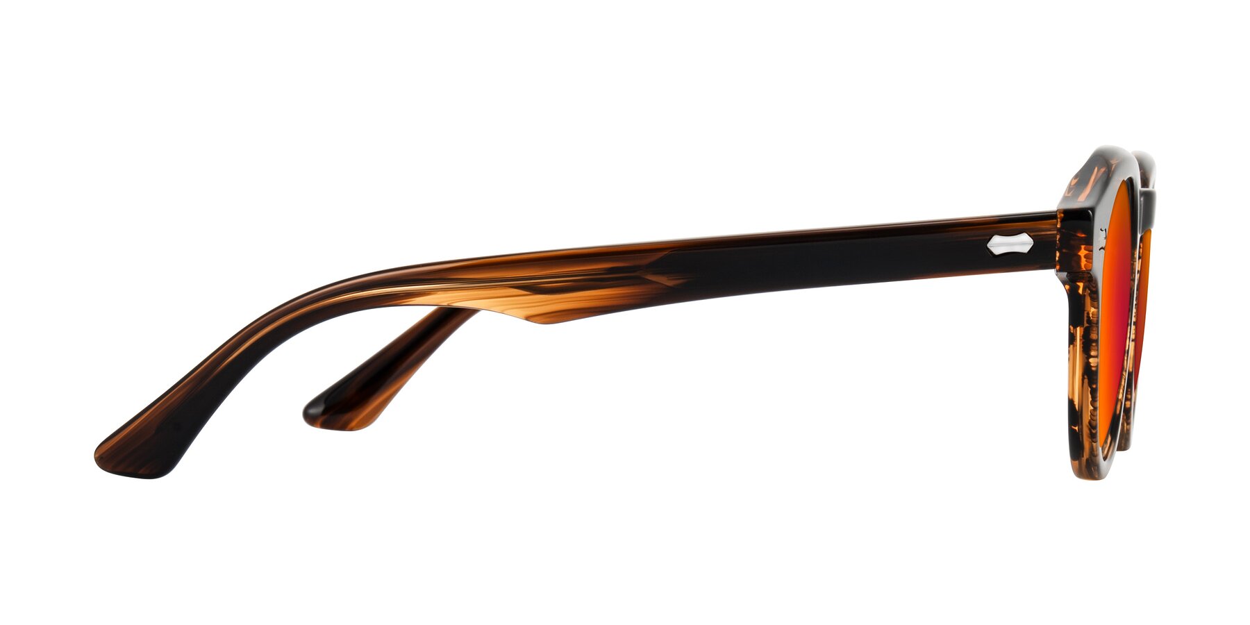 Side of Aloul in Brown Striped with Red Gold Mirrored Lenses