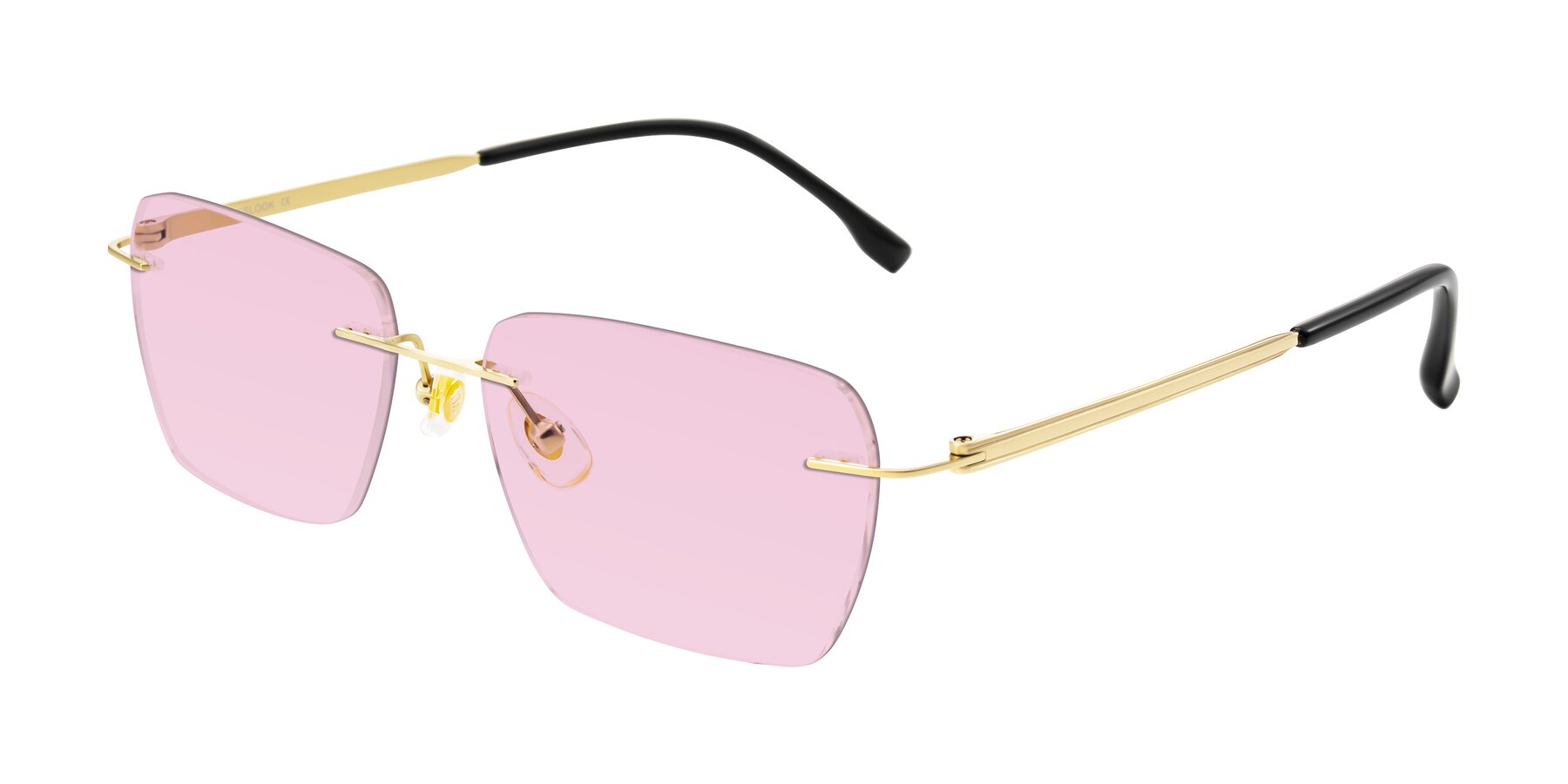 Angle of Airflow in Gold with Light Pink Tinted Lenses
