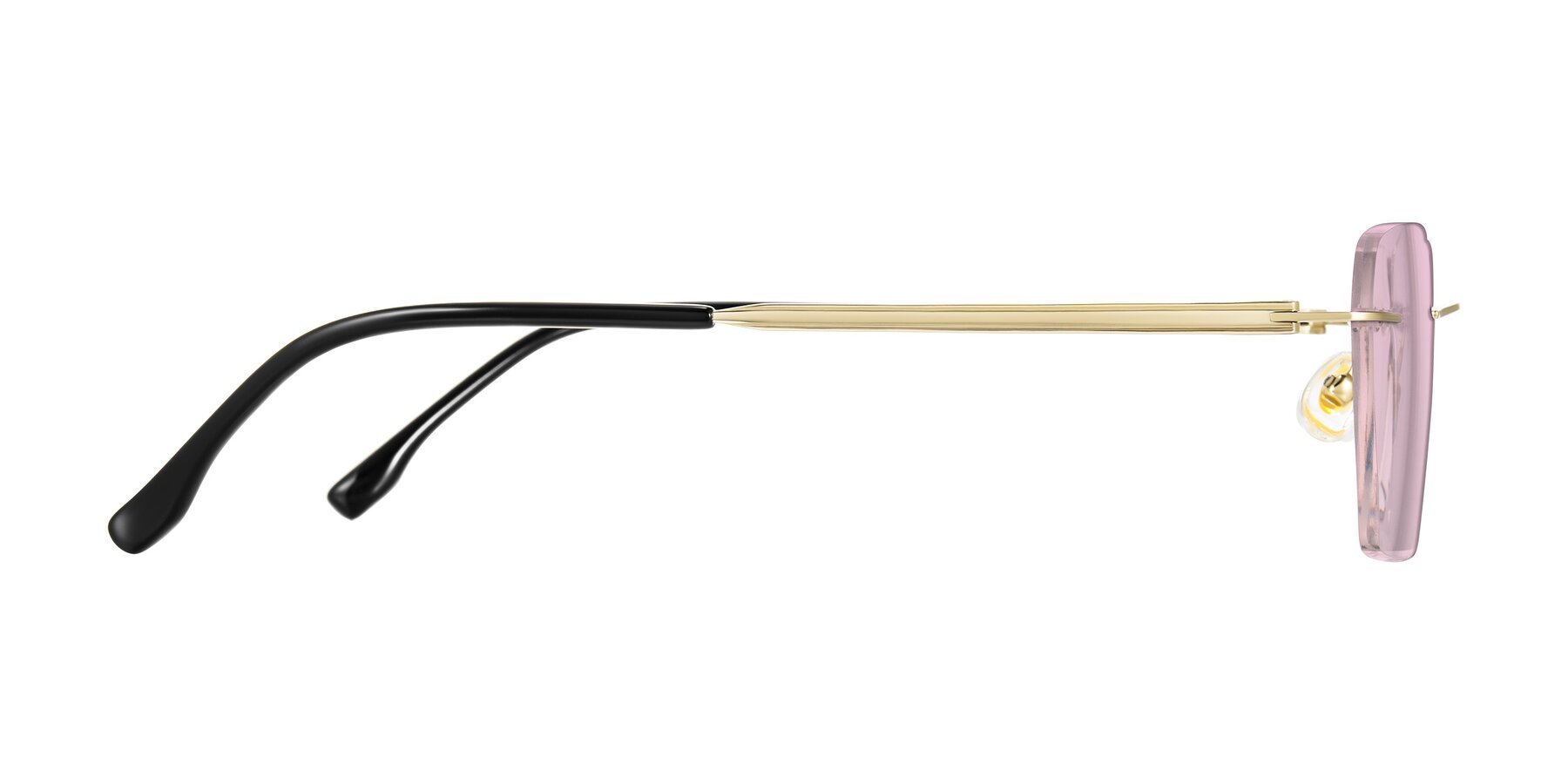 Side of Airflow in Gold with Light Pink Tinted Lenses