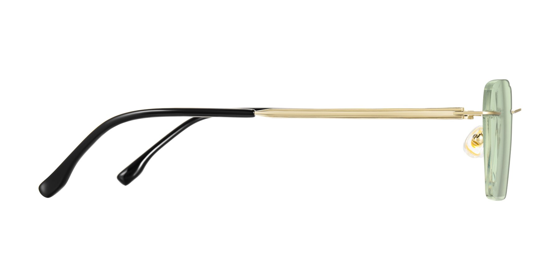 Side of Airflow in Gold with Light Green Tinted Lenses