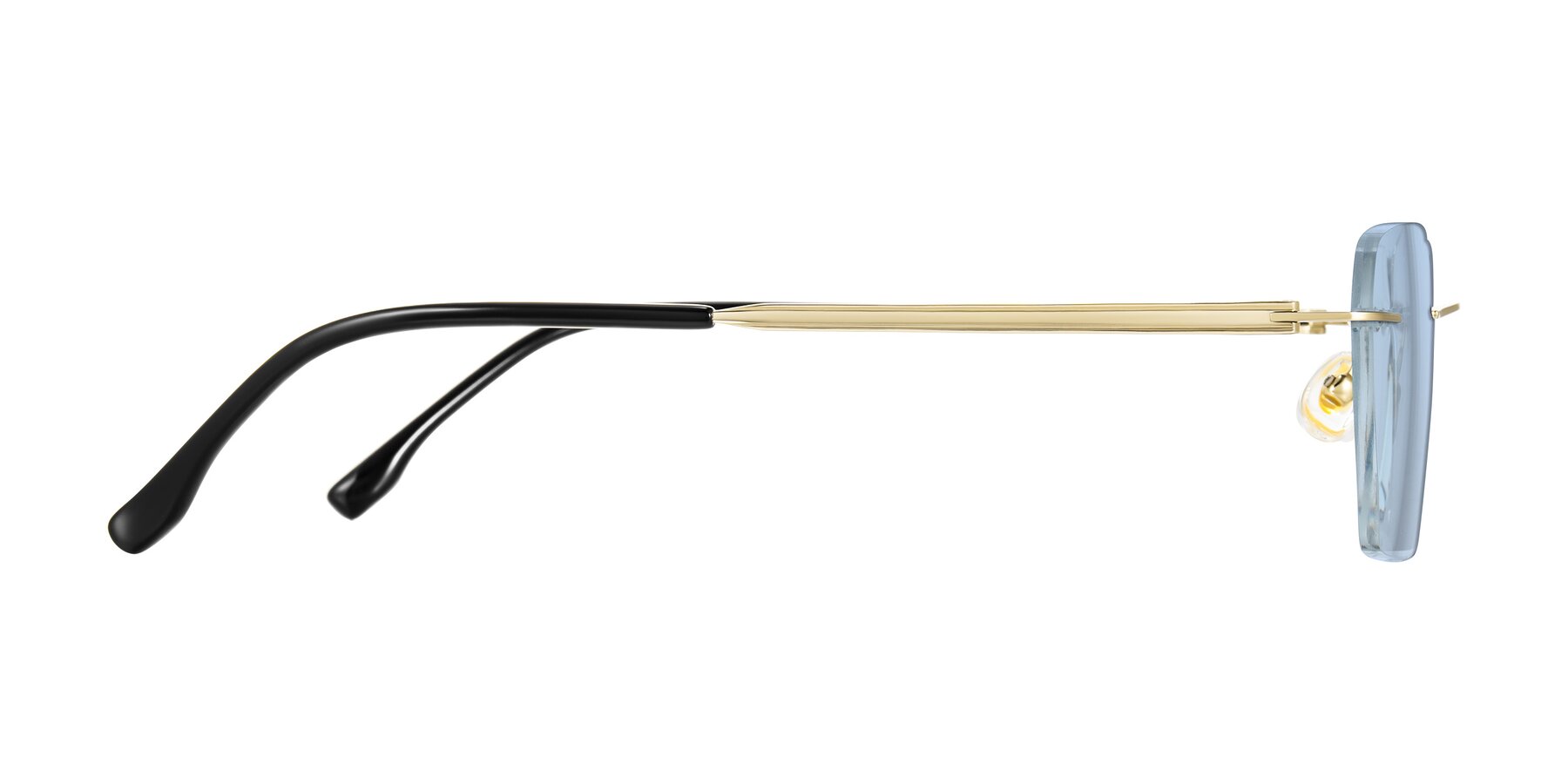 Side of Airflow in Gold with Light Blue Tinted Lenses