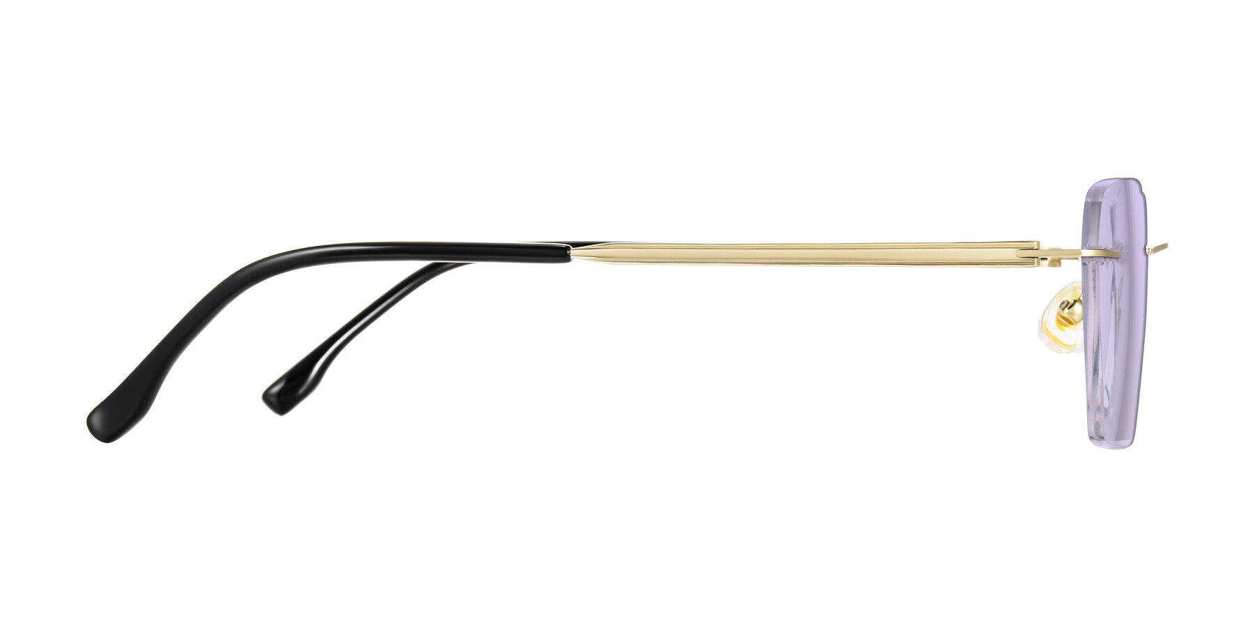 Side of Airflow in Gold with Light Purple Tinted Lenses