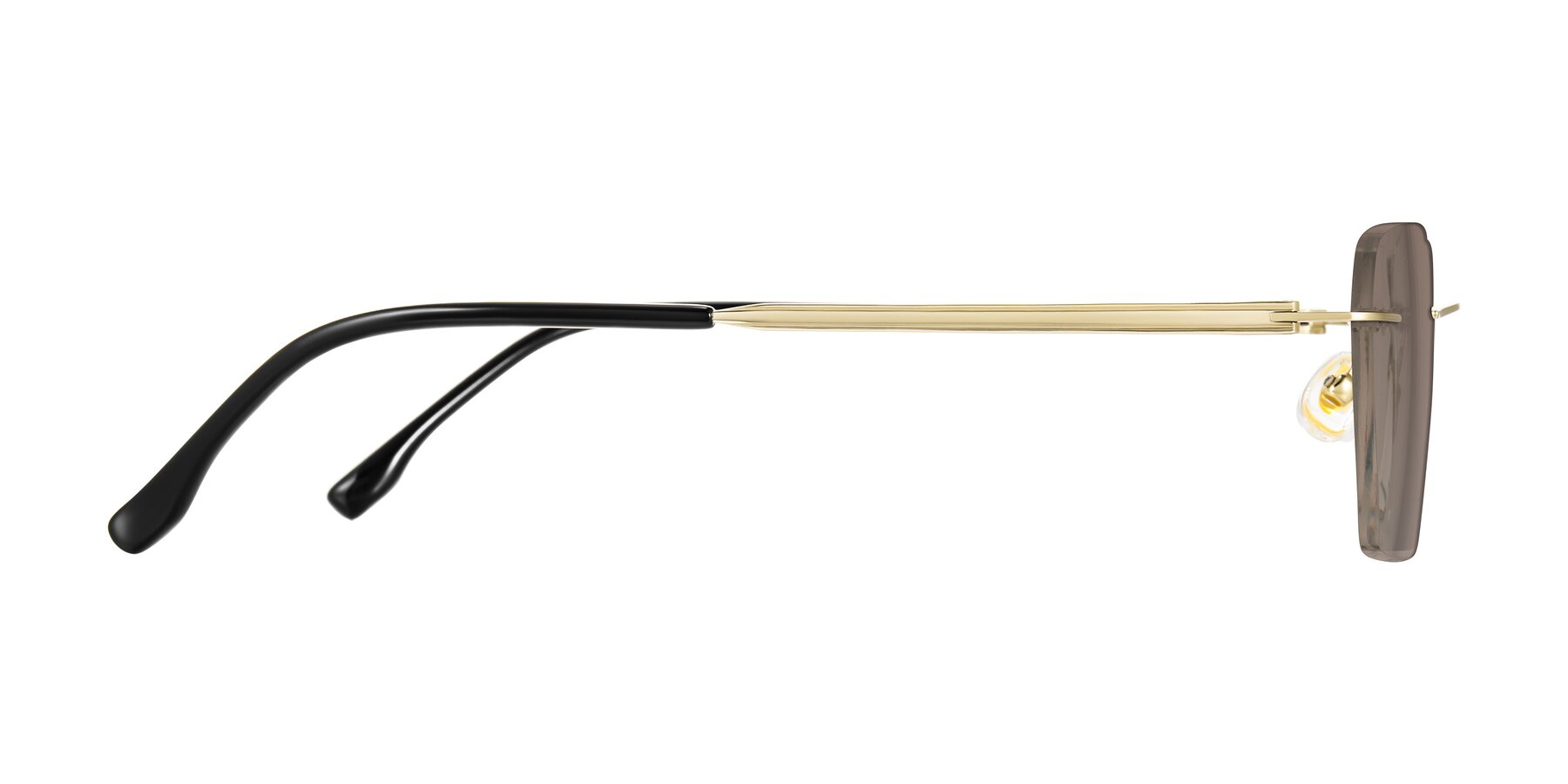 Side of Airflow in Gold with Medium Brown Tinted Lenses