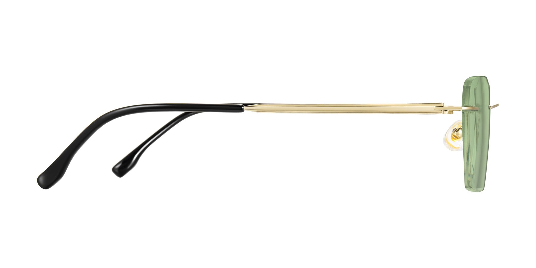 Side of Airflow in Gold with Medium Green Tinted Lenses