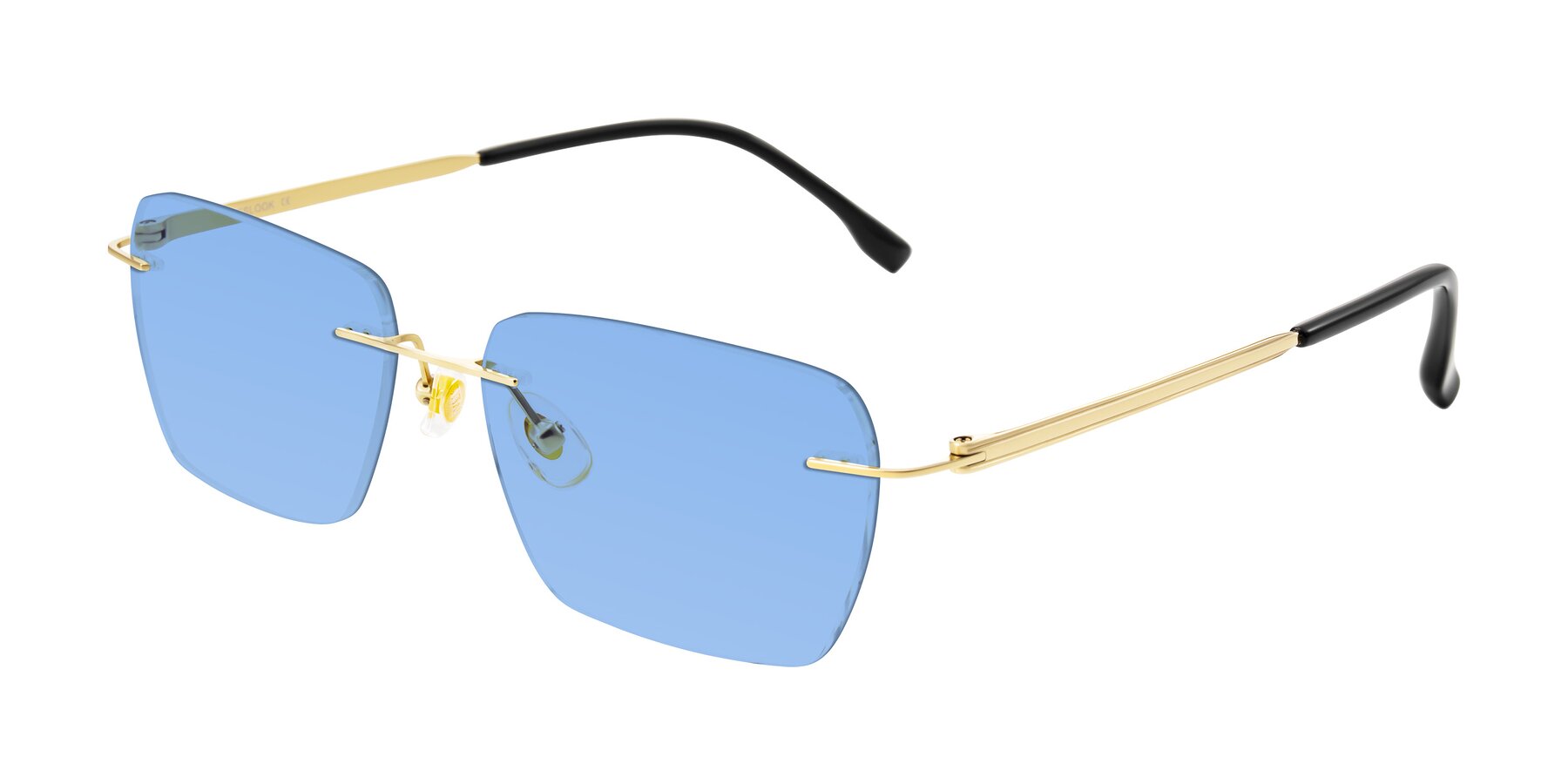 Angle of Airflow in Gold with Medium Blue Tinted Lenses