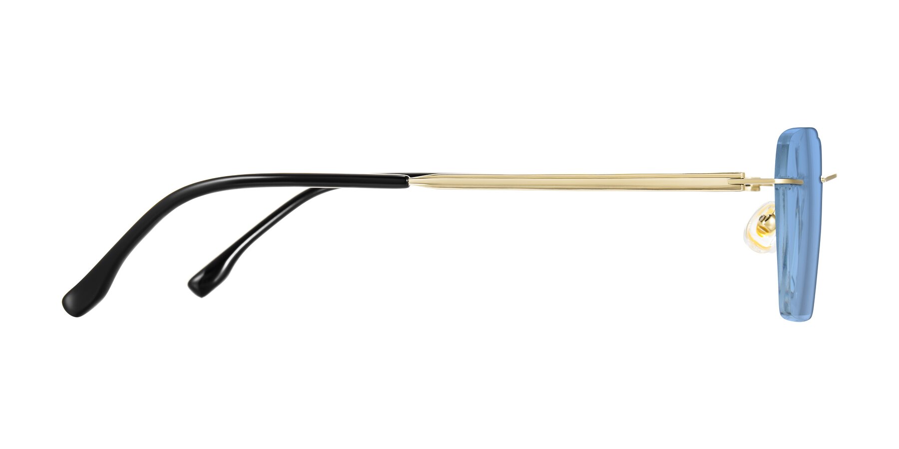 Side of Airflow in Gold with Medium Blue Tinted Lenses
