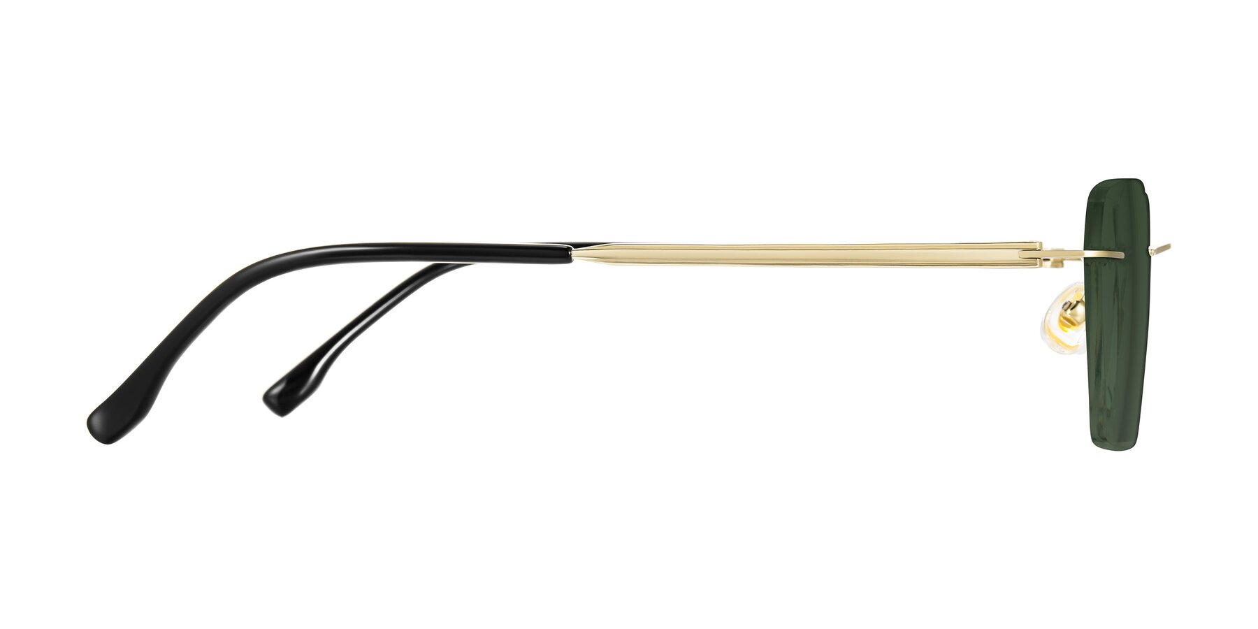 Side of Airflow in Gold with Green Tinted Lenses