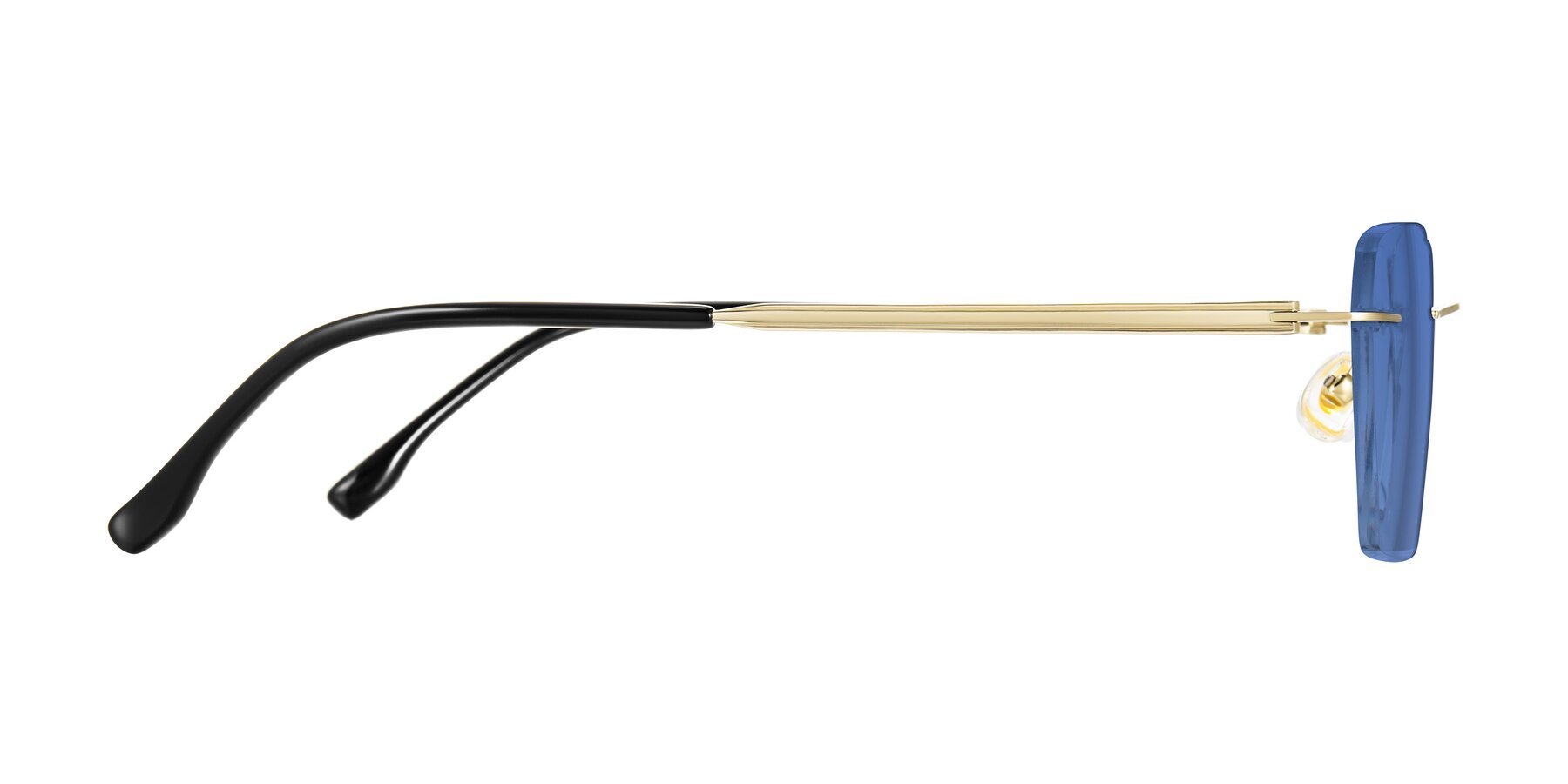 Side of Airflow in Gold with Blue Tinted Lenses