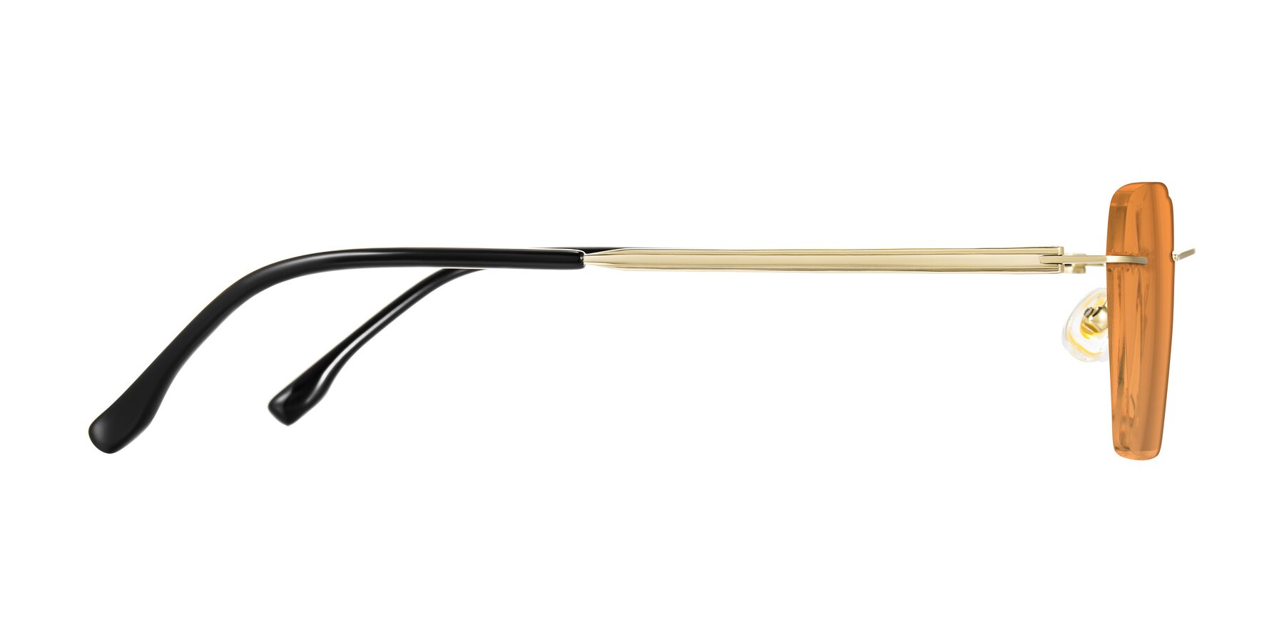 Side of Airflow in Gold with Orange Tinted Lenses
