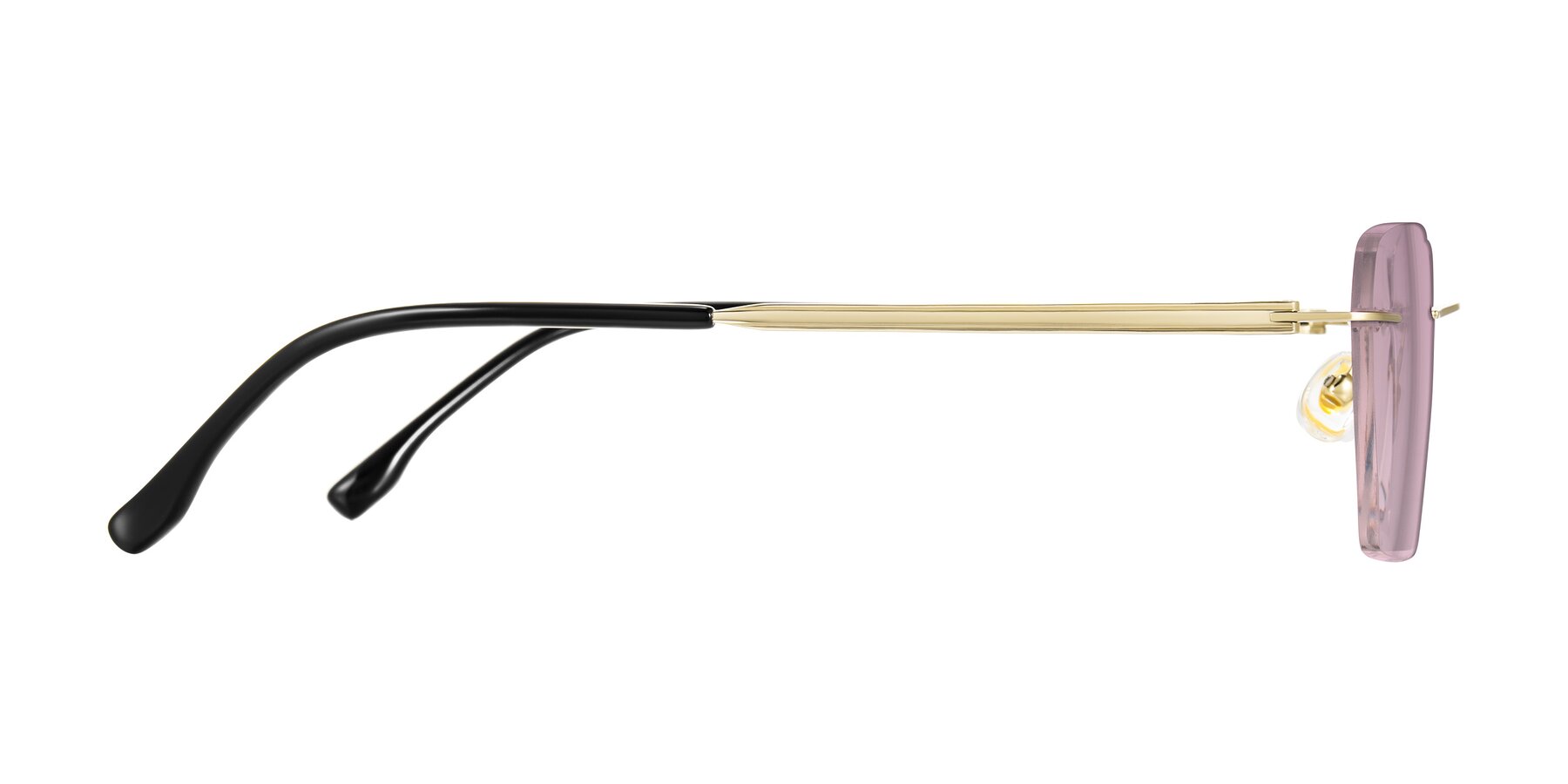 Side of Airflow in Gold with Light Wine Tinted Lenses
