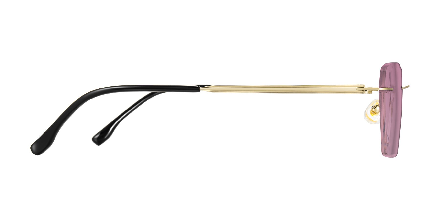 Side of Airflow in Gold with Medium Wine Tinted Lenses