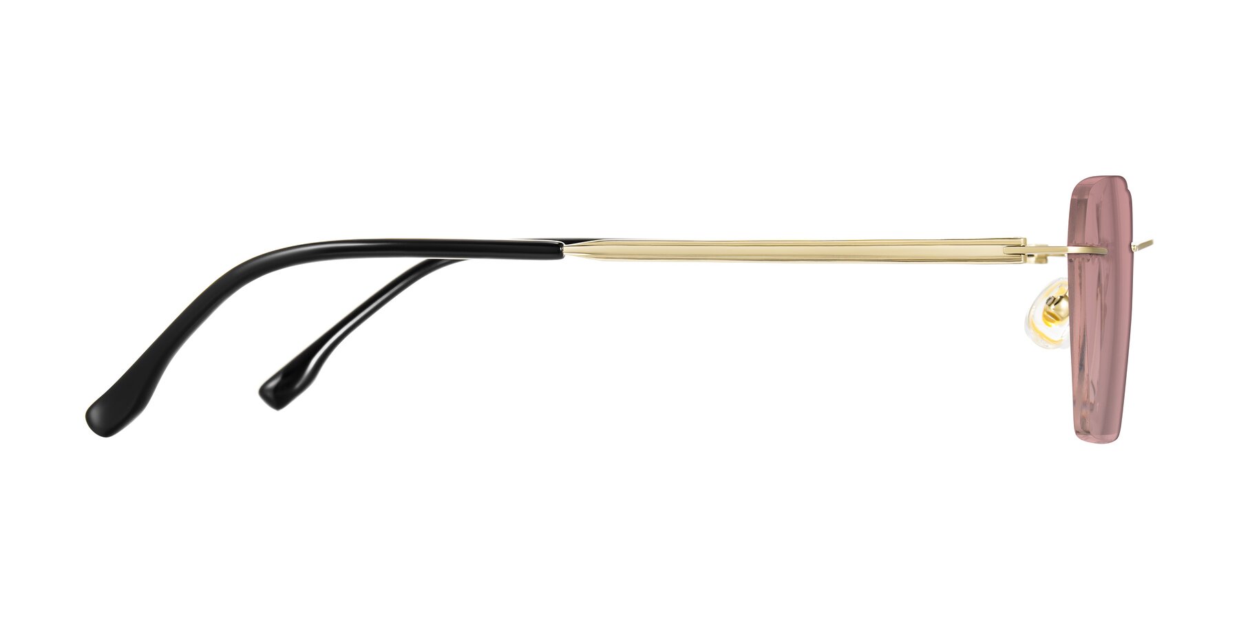 Side of Airflow in Gold with Medium Garnet Tinted Lenses