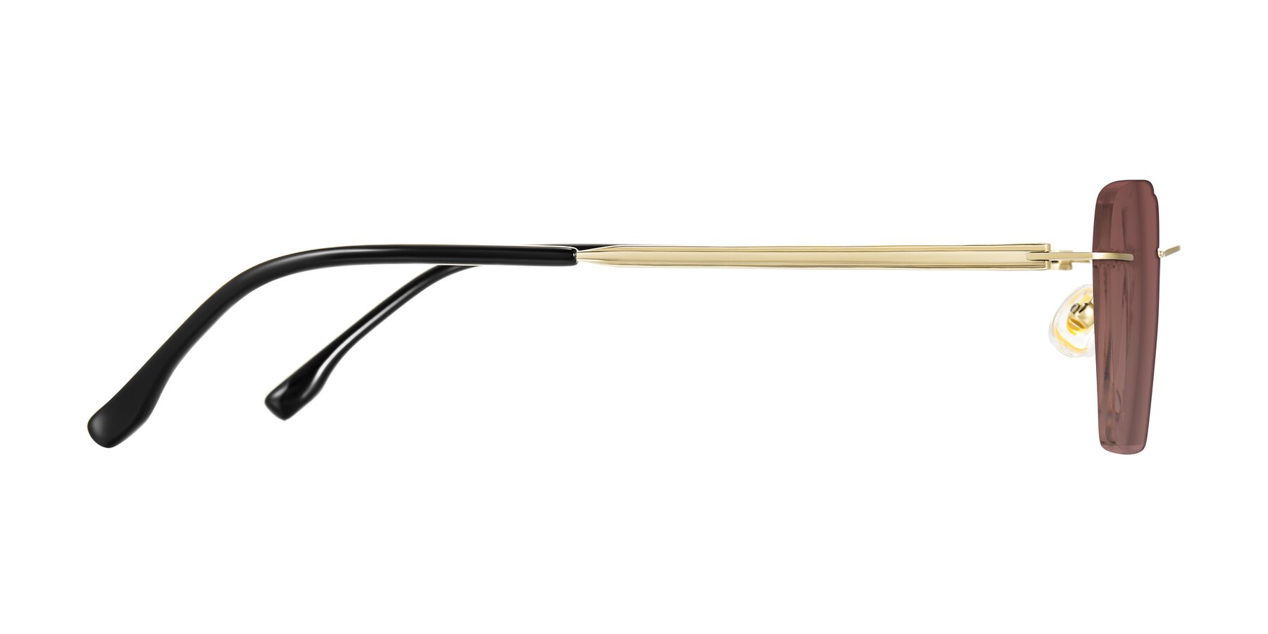 Side of Airflow in Gold with Garnet Tinted Lenses