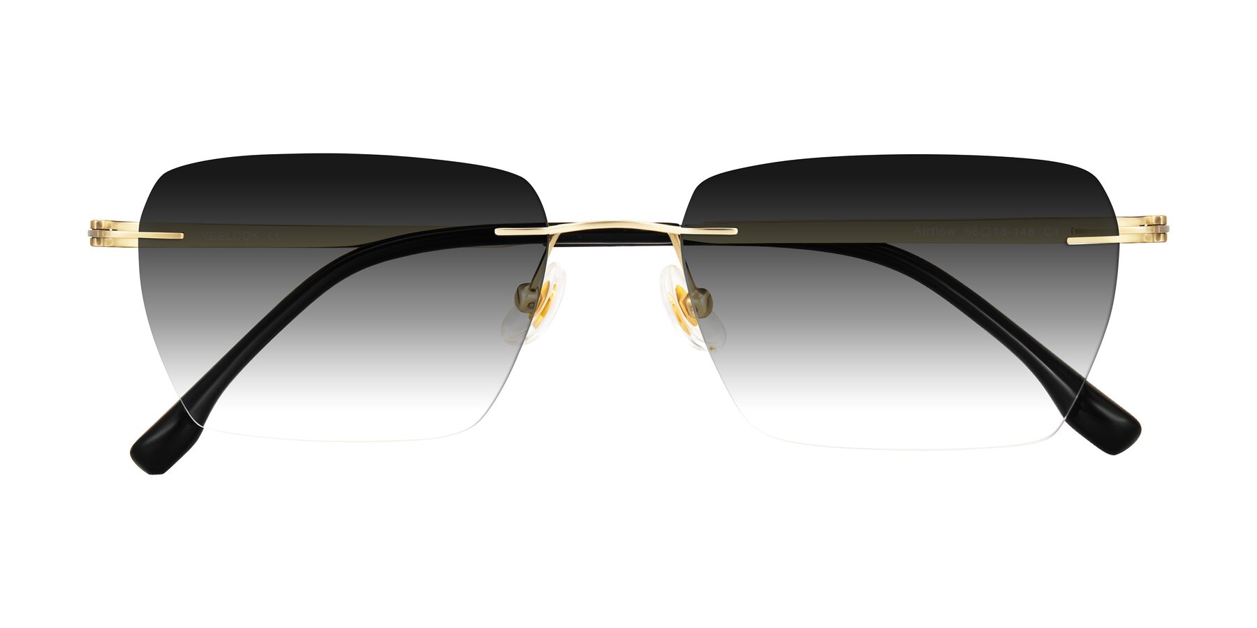 Folded Front of Airflow in Gold with Gray Gradient Lenses