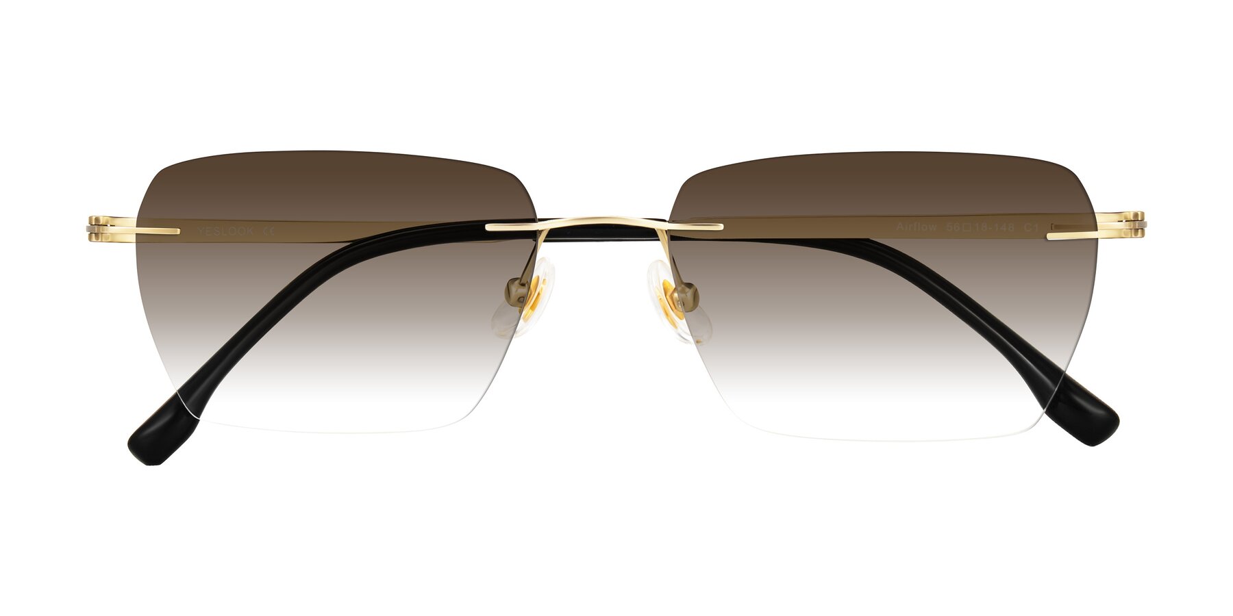 Folded Front of Airflow in Gold with Brown Gradient Lenses