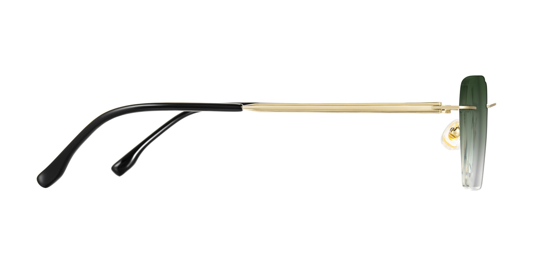 Side of Airflow in Gold with Green Gradient Lenses