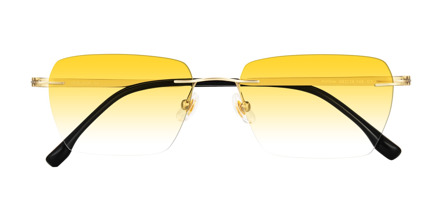 Folded Front of Airflow in Gold with Yellow Gradient Lenses