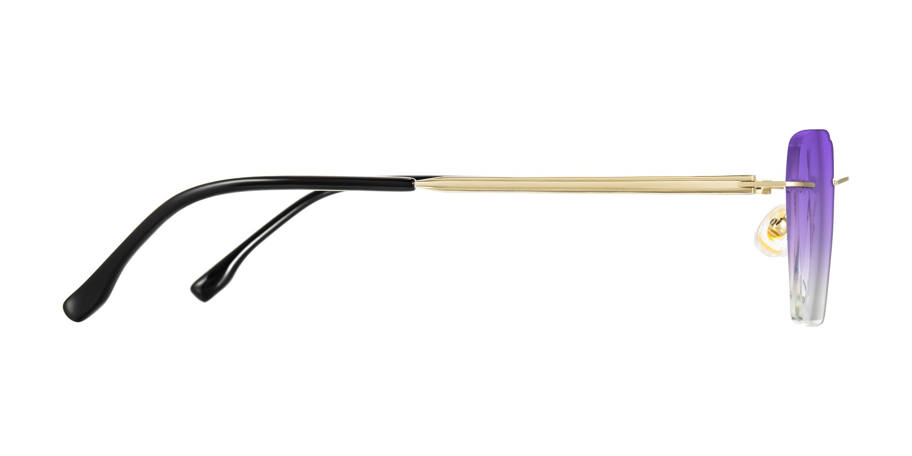 Side of Airflow in Gold with Purple Gradient Lenses