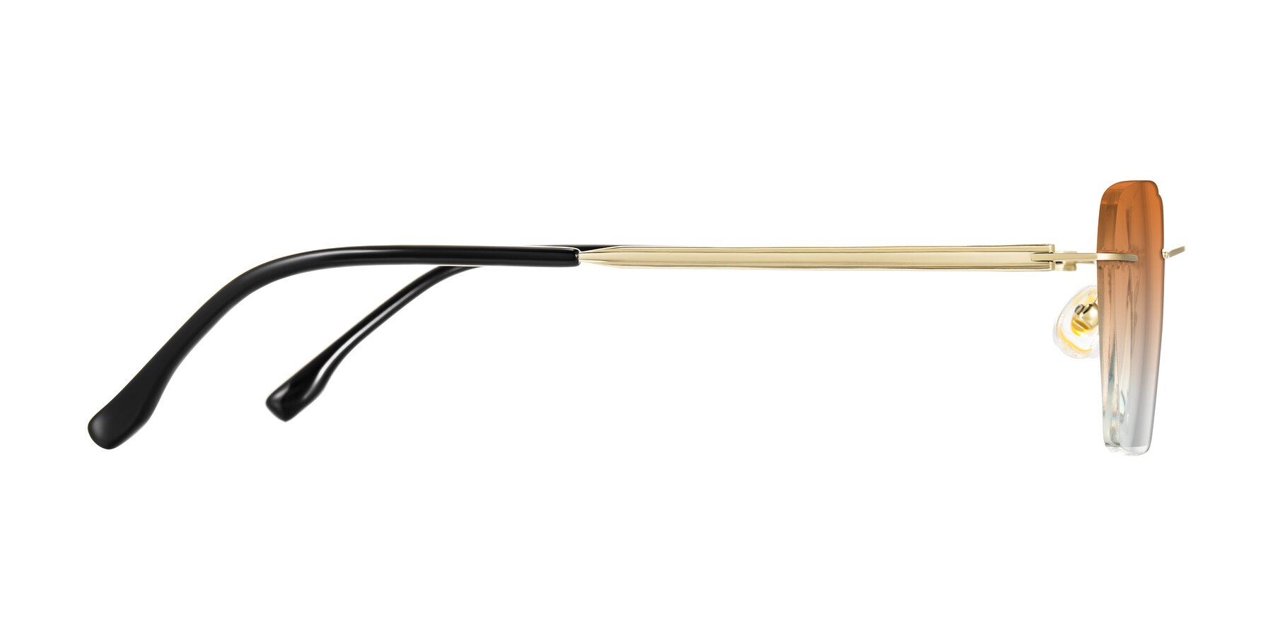 Side of Airflow in Gold with Orange Gradient Lenses