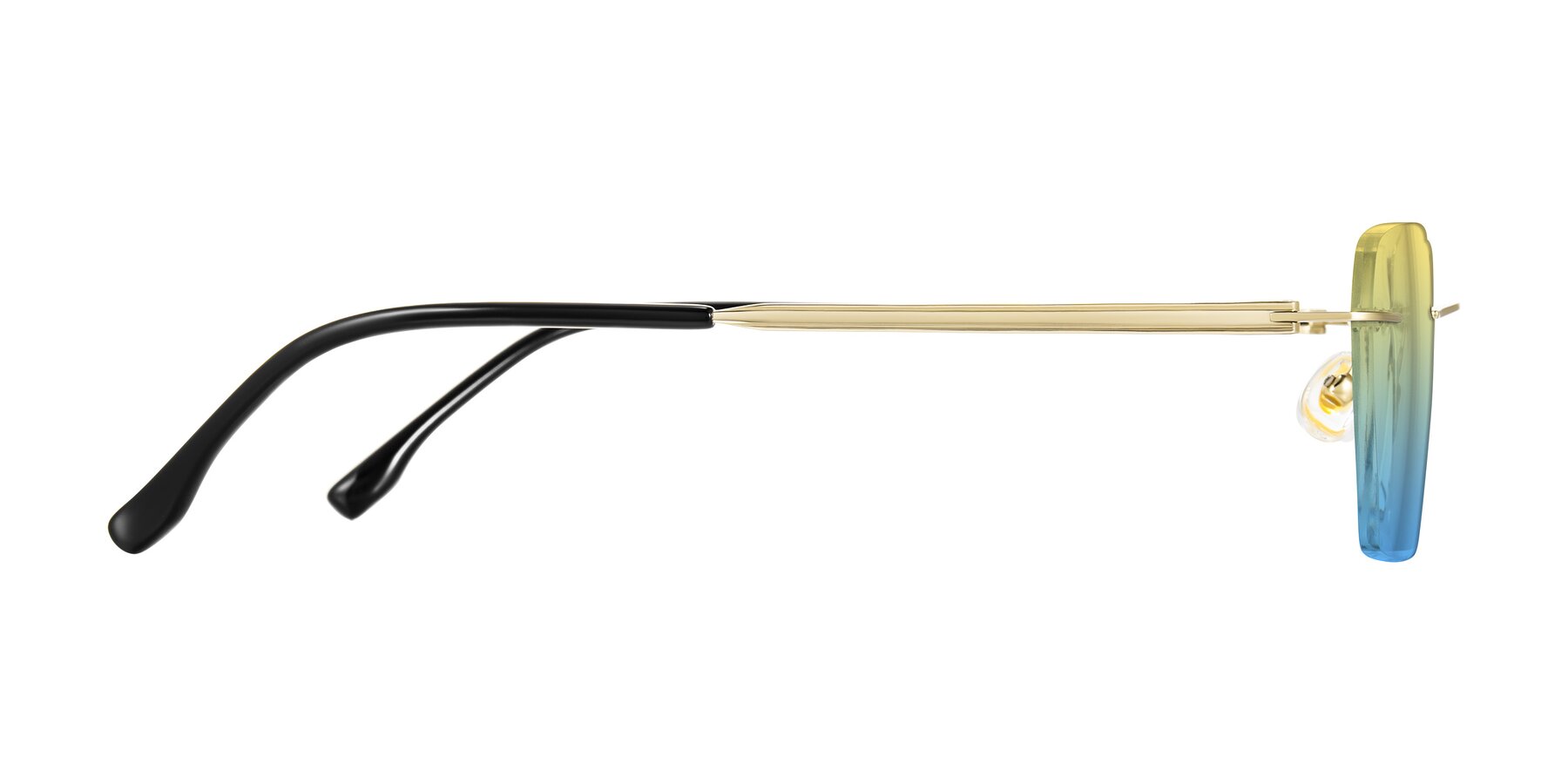 Side of Airflow in Gold with Yellow / Blue Gradient Lenses