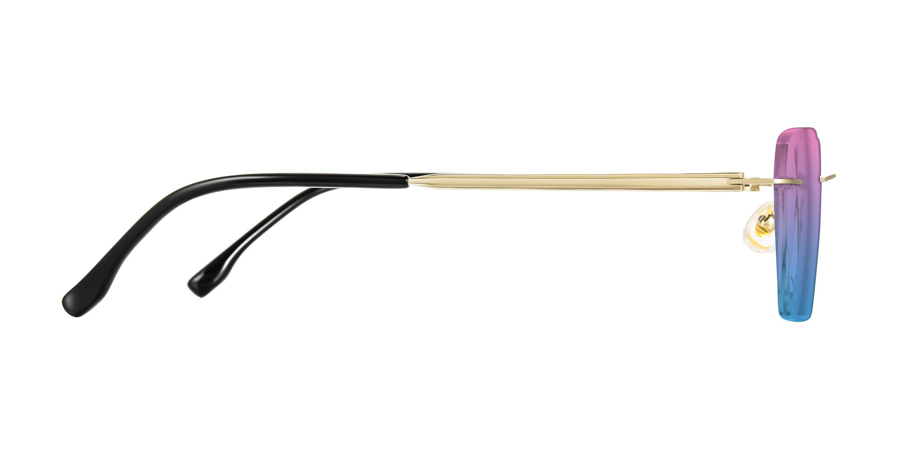 Side of Airflow in Gold with Pink / Blue Gradient Lenses
