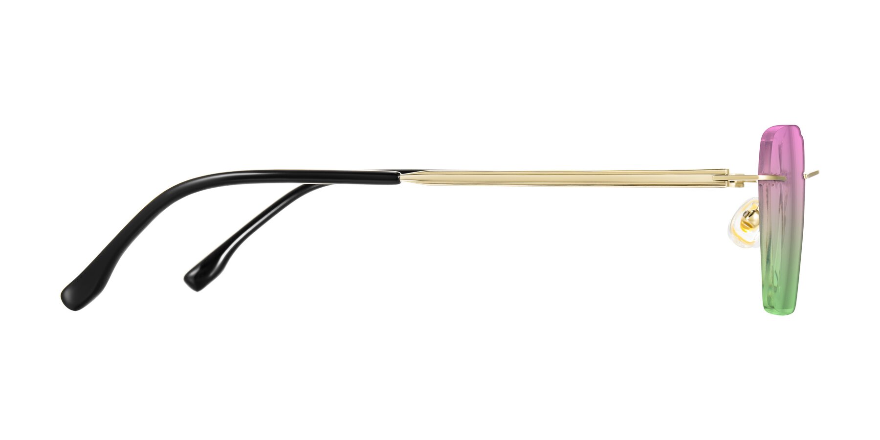Side of Airflow in Gold with Pink / Green Gradient Lenses