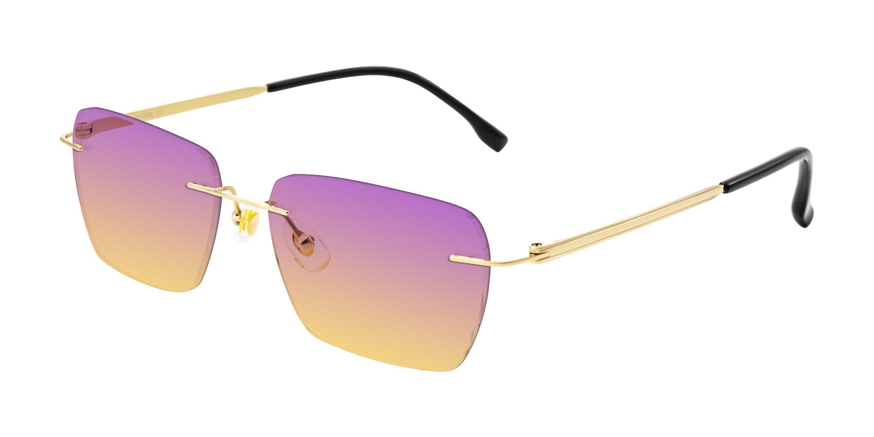 Angle of Airflow in Gold with Purple / Yellow Gradient Lenses
