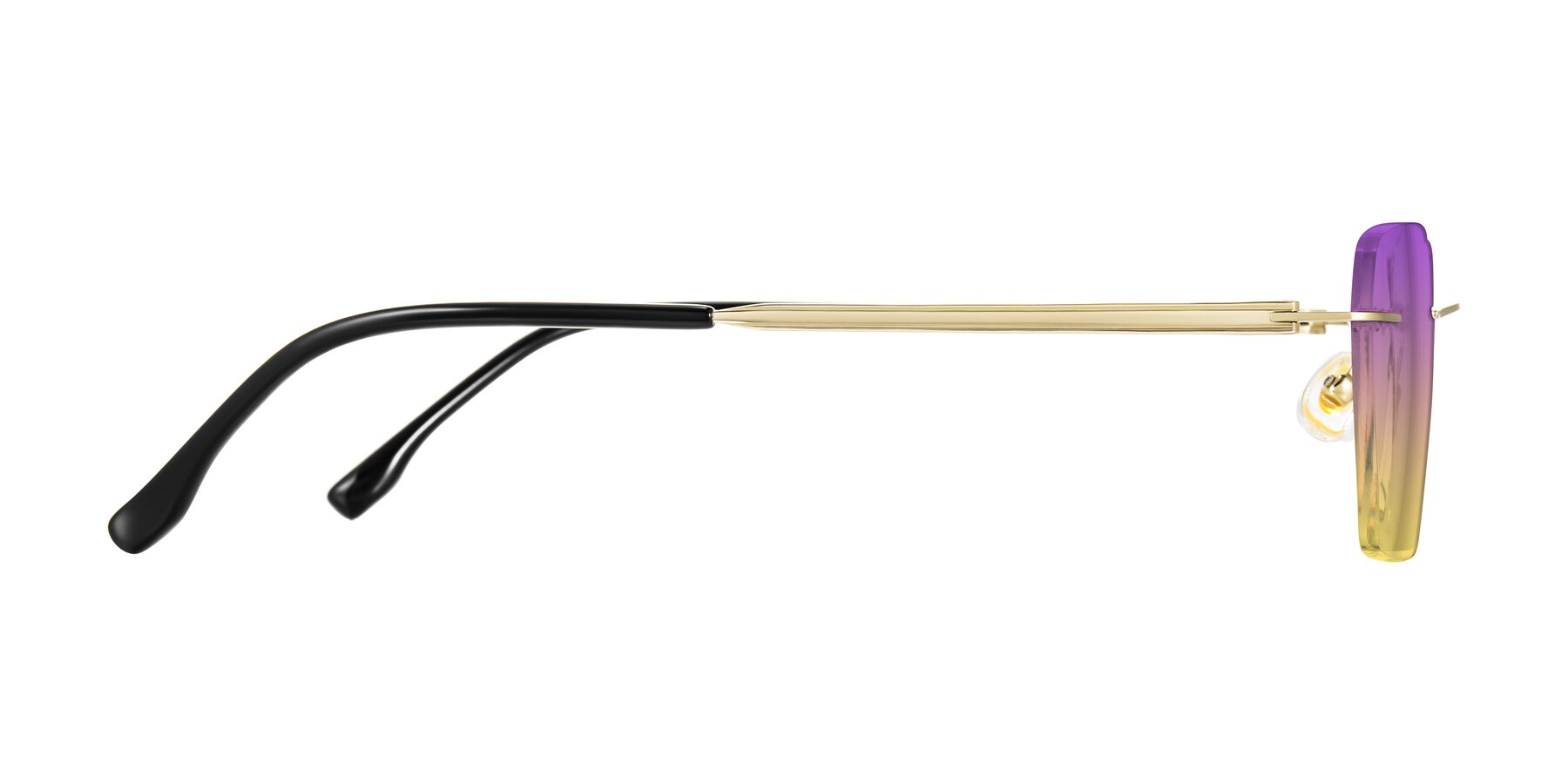 Side of Airflow in Gold with Purple / Yellow Gradient Lenses