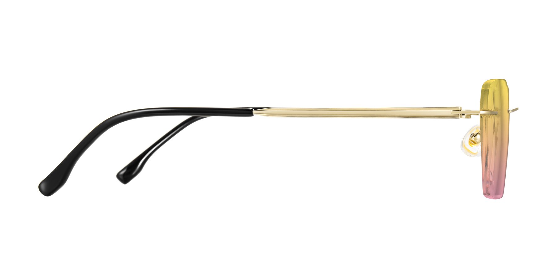 Side of Airflow in Gold with Yellow / Pink Gradient Lenses