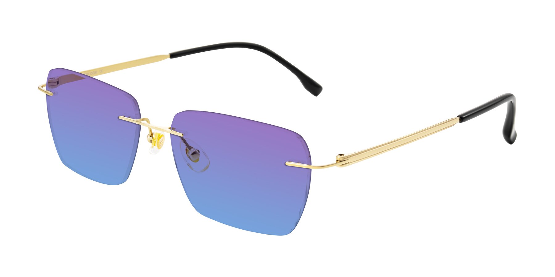 Angle of Airflow in Gold with Purple / Blue Gradient Lenses