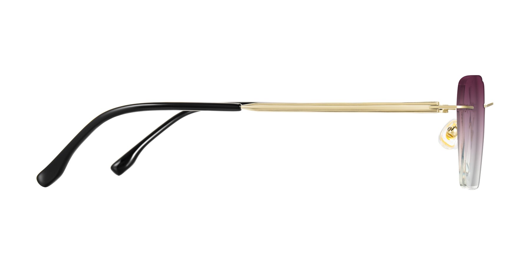 Side of Airflow in Gold with Wine Gradient Lenses
