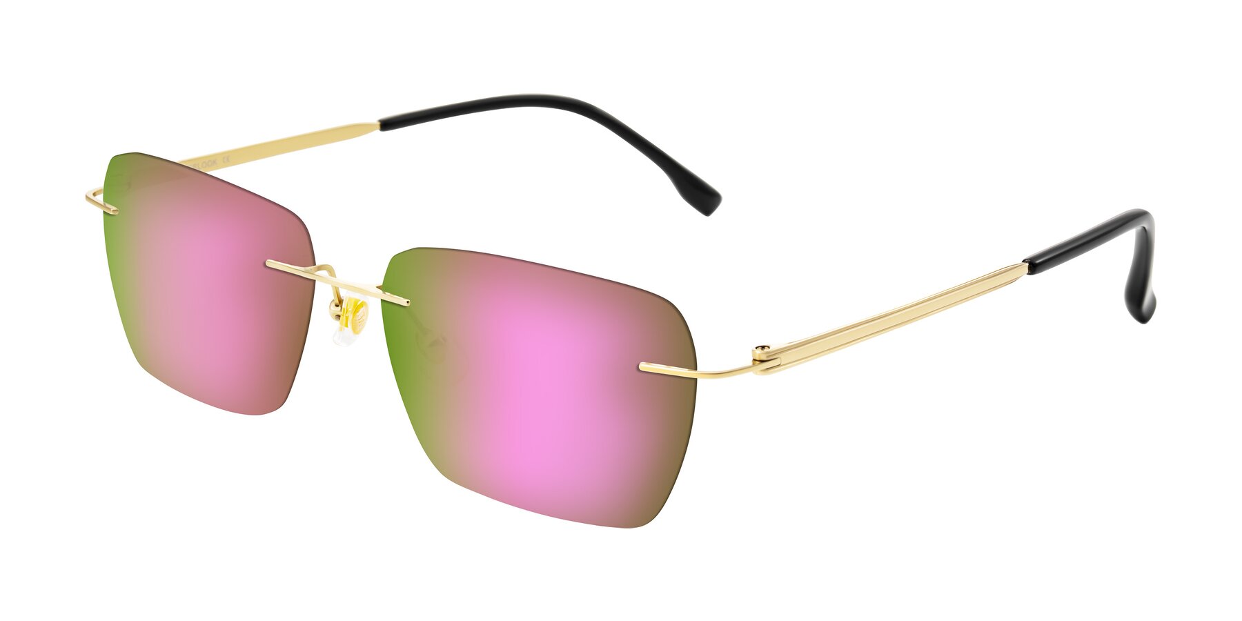 Angle of Airflow in Gold with Pink Mirrored Lenses
