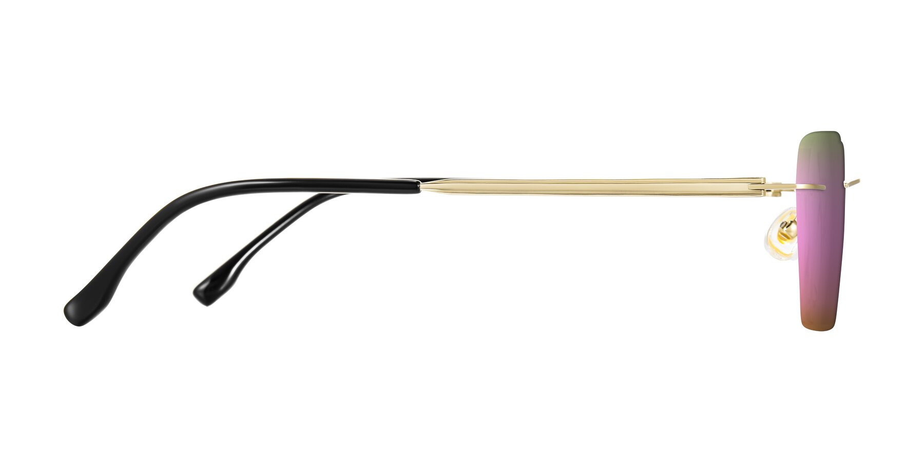 Side of Airflow in Gold with Pink Mirrored Lenses