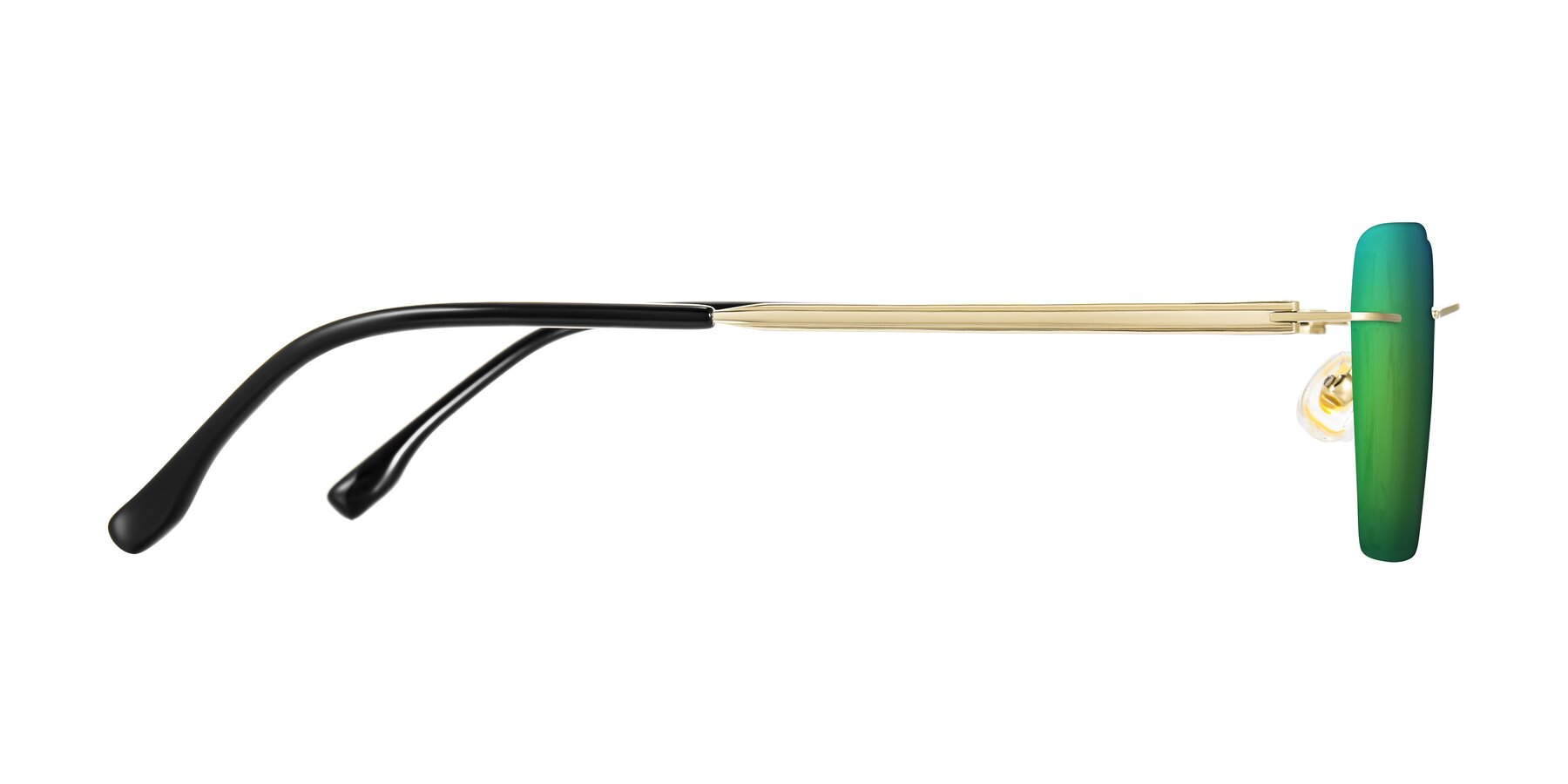 Side of Airflow in Gold with Green Mirrored Lenses
