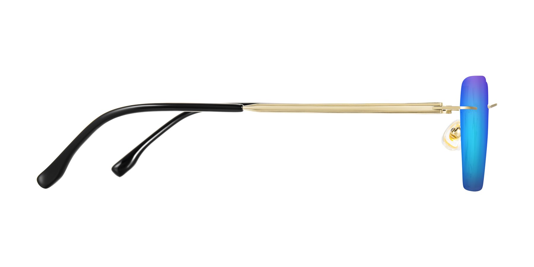 Side of Airflow in Gold with Blue Mirrored Lenses