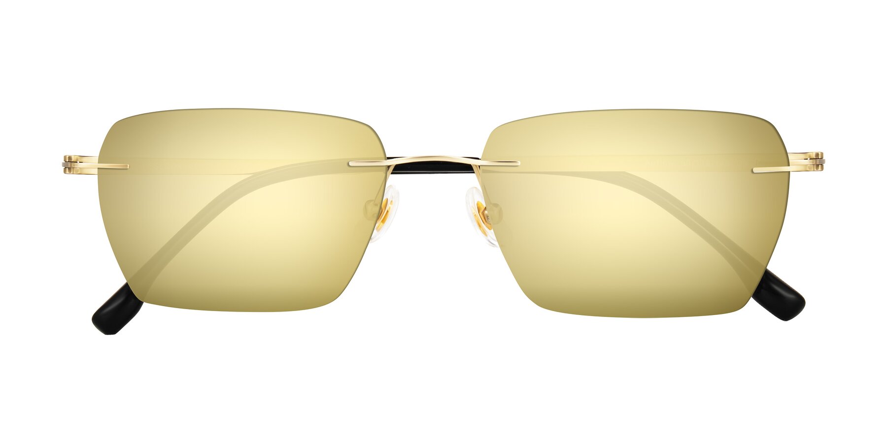 Folded Front of Airflow in Gold with Gold Mirrored Lenses