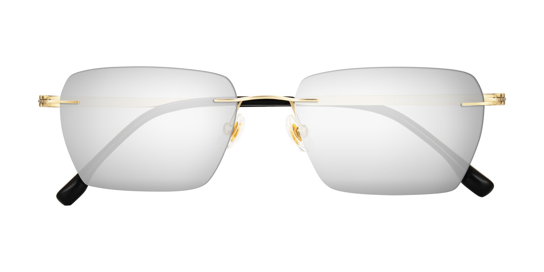 Folded Front of Airflow in Gold with Silver Mirrored Lenses