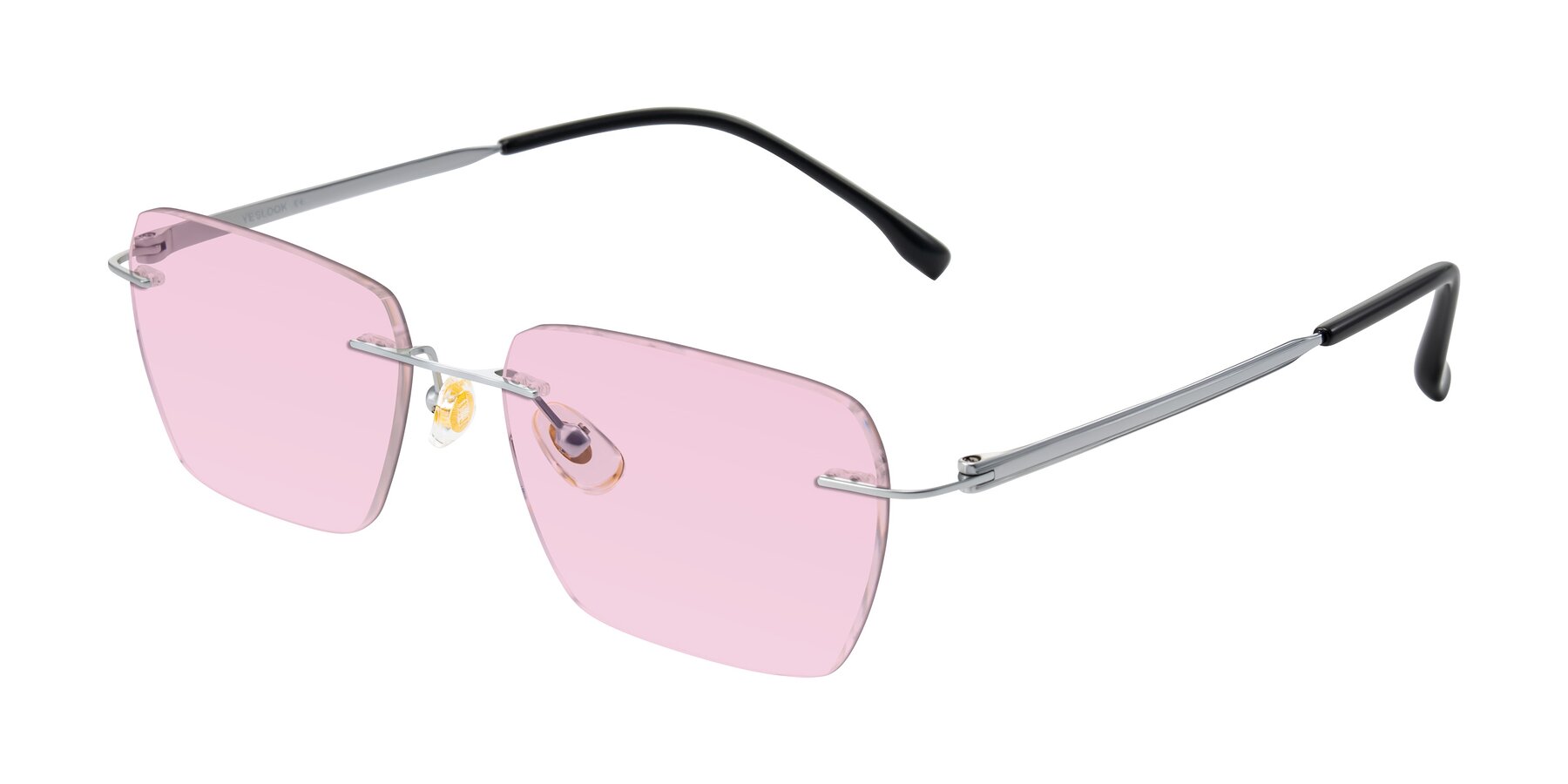 Angle of Airflow in Silver with Light Pink Tinted Lenses