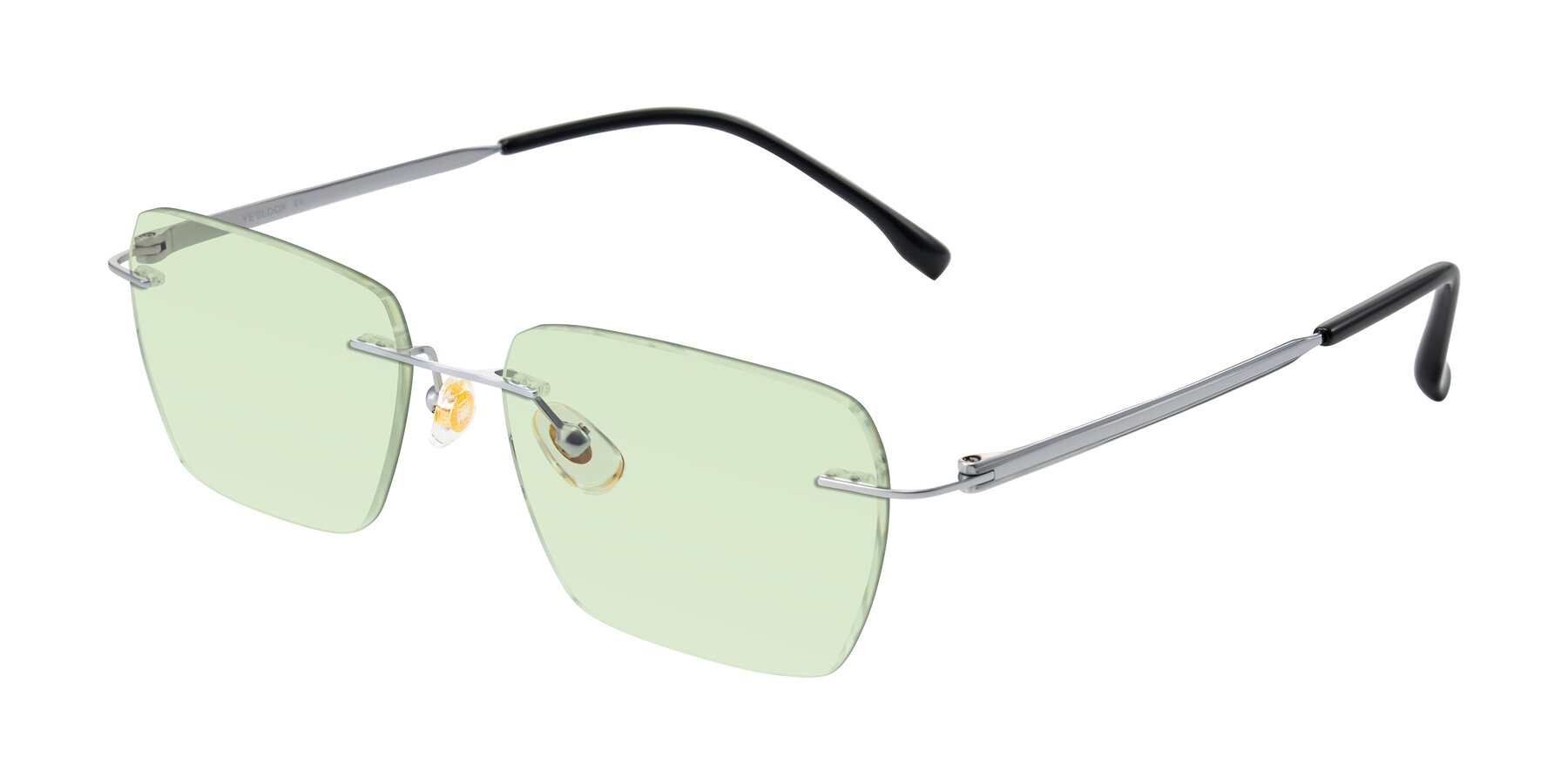Angle of Airflow in Silver with Light Green Tinted Lenses