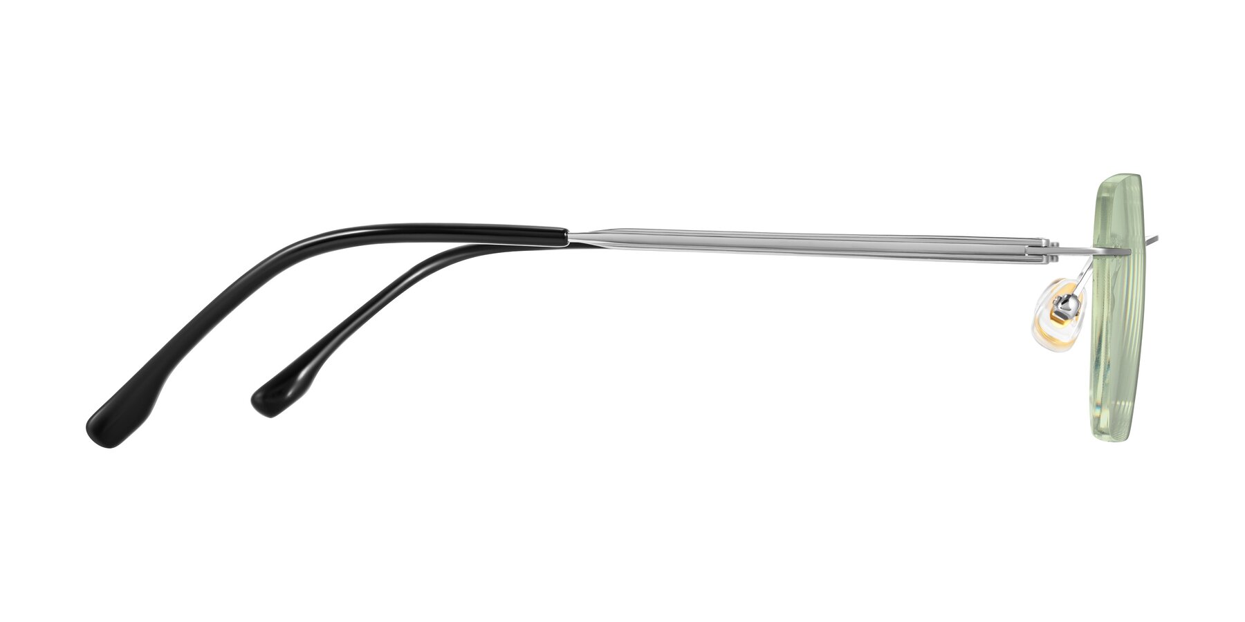 Side of Airflow in Silver with Light Green Tinted Lenses