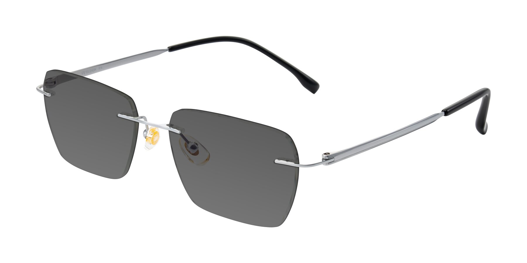 Angle of Airflow in Silver with Medium Gray Tinted Lenses