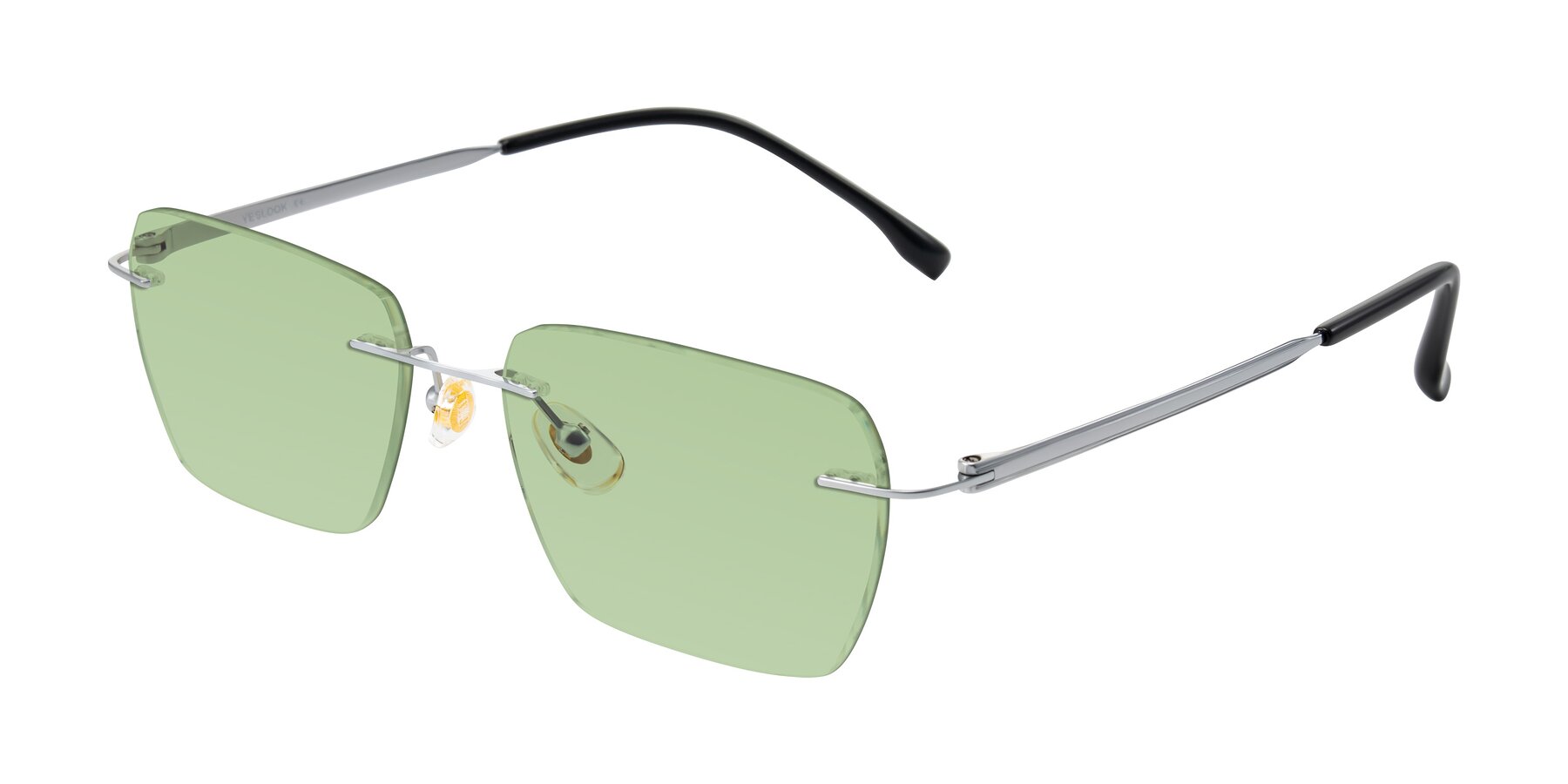 Angle of Airflow in Silver with Medium Green Tinted Lenses
