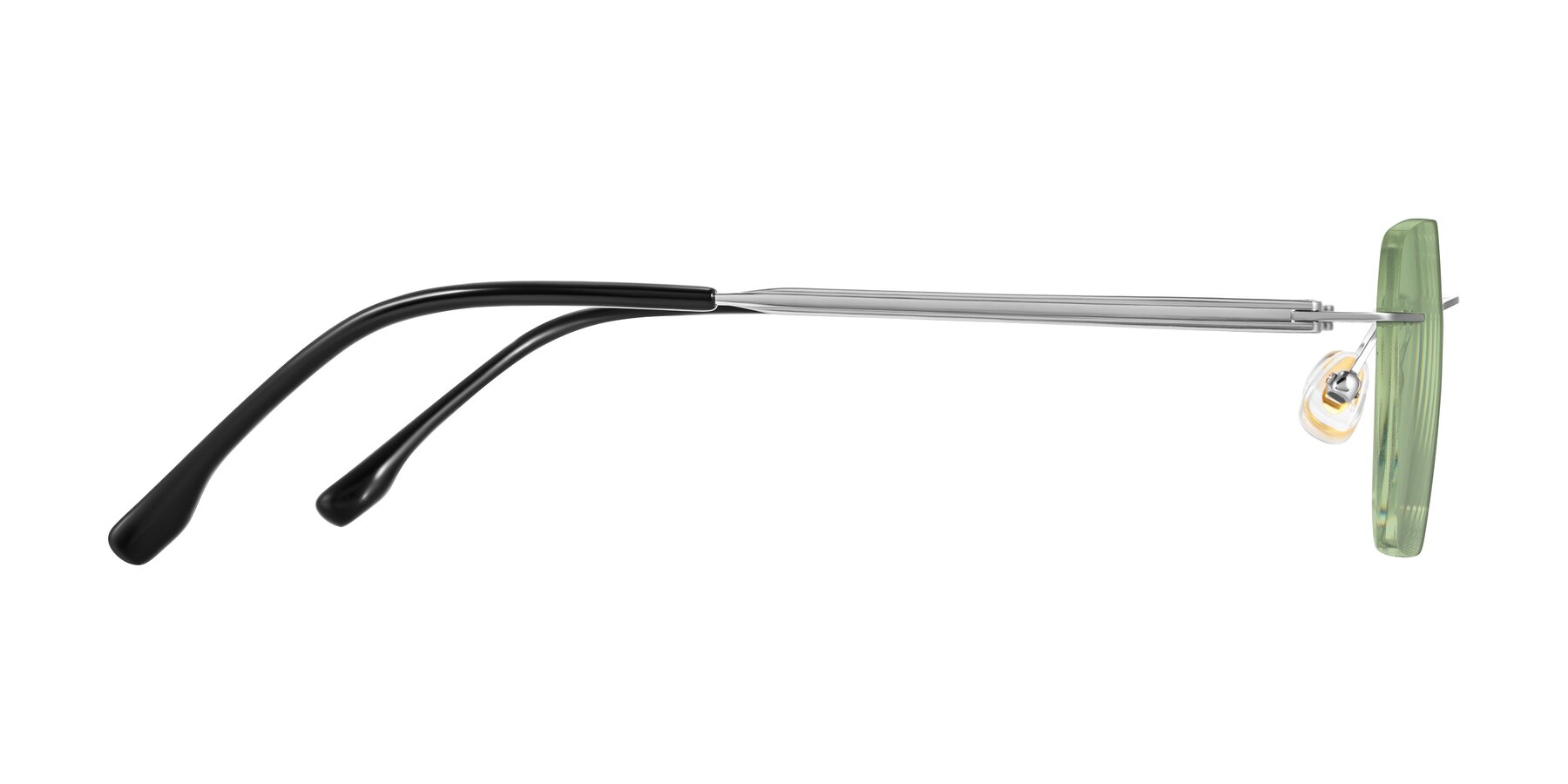 Side of Airflow in Silver with Medium Green Tinted Lenses